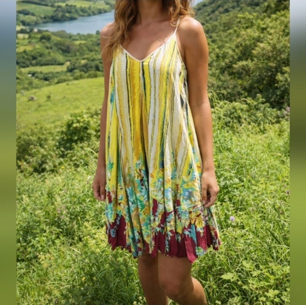 KORI Spaghetti Straps Swing Dress Sz M